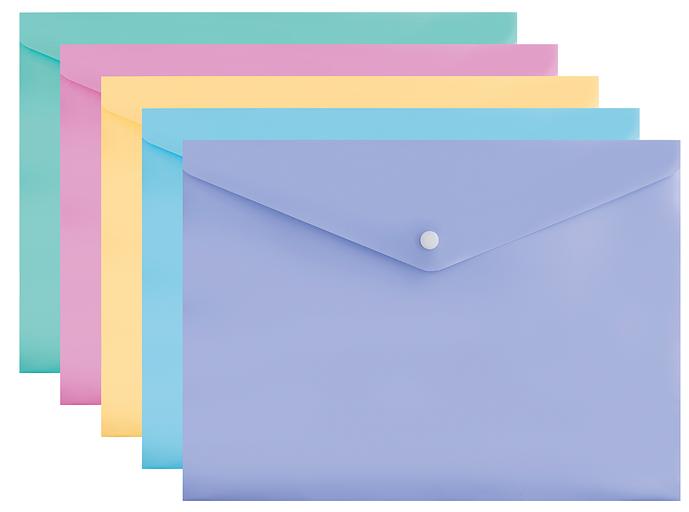 Конверт на кнопке Бюрократ Pastel -PKPAST/VIO A4 пластик 0.18мм фиолетовый фото 3
