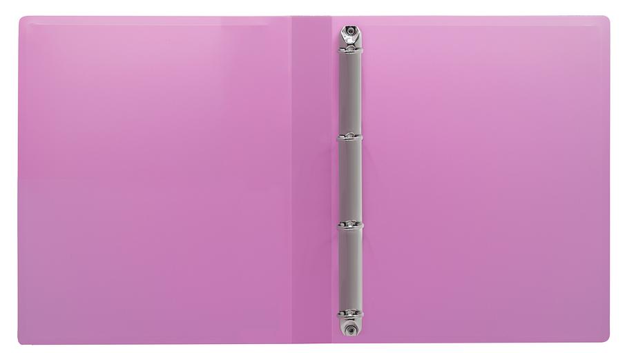 Папка панорама на 4-х кольцах Бюрократ Pastel PAST0740/4RPINK A4 пластик 0.7мм кор.40мм торц.карм с бум. встав розовый фото 4