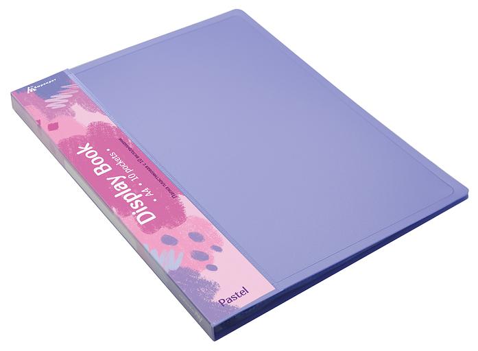 Папка с 10 прозр.вклад. Бюрократ Pastel PAST10VIO A4 пластик 0.5мм торц.карм с бум. встав фиолетовый фото 3