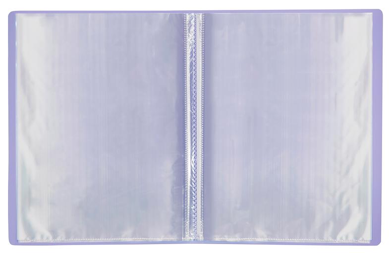 Папка с 10 прозр.вклад. Бюрократ Pastel PAST10VIO A4 пластик 0.5мм торц.карм с бум. встав фиолетовый фото 4