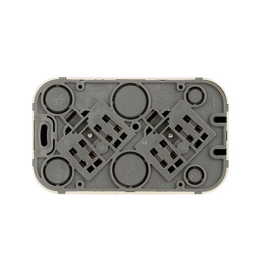 Блок силовая (2розет.) Legrand Quteo (782267) откр. зазем. штор. IP20 слоновая кость фото 3