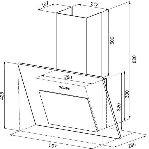Вытяжка каминная Krona Fiona 600 PB белый управление: кнопочное (1 мотор) фото 6