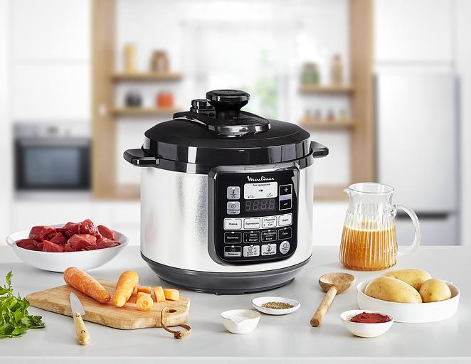 Мультиварка-скороварка Moulinex CE620D32 5л 1000Вт серебристый/черный фото 8