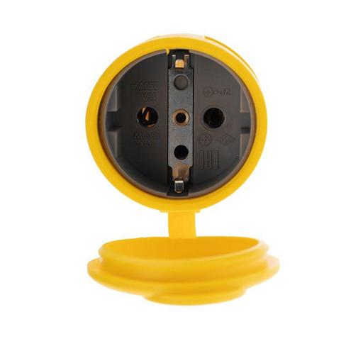 Розетка силовая Rexant (111-122) откр. зазем. крыш. IP44 желтый (упак.:1шт) фото 4