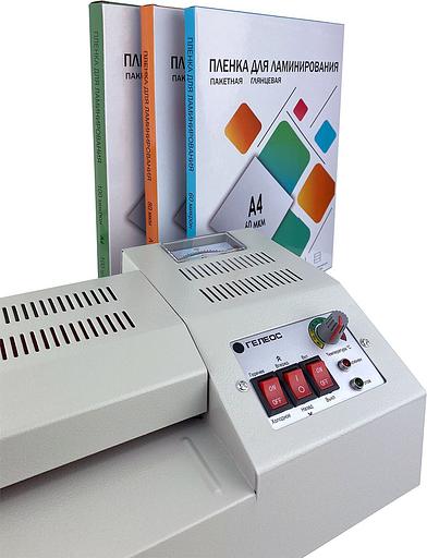 Ламинатор Heleos ЛМ_А4Про серый A4 (60-250мкм) 62см/мин (4вал.) хол.лам. лам.фото реверс фото 5