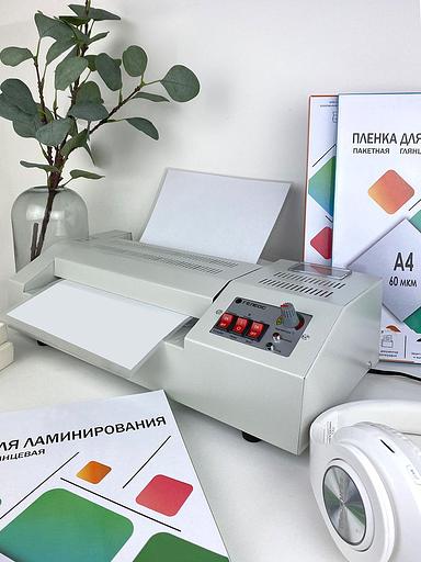 Ламинатор Heleos ЛМ_А4Про серый A4 (60-250мкм) 62см/мин (4вал.) хол.лам. лам.фото реверс фото 6