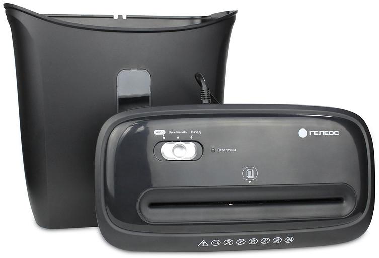 Шредер Heleos УД14-5 черный (секр.P-5) фрагменты 4лист. 14лтр. скобы пл.карты фото 3