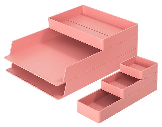 Органайзер настольный Deli ENS001pink Nusign розовый пластик фото 2