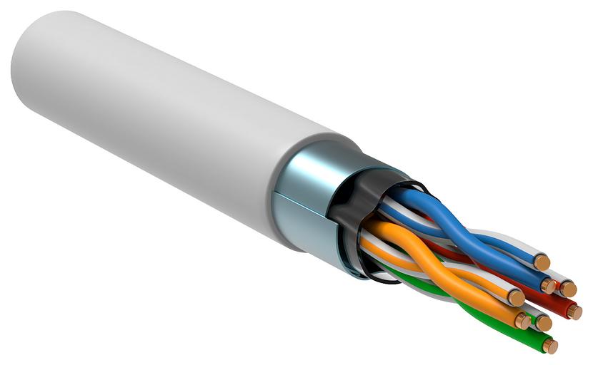 Кабель информационный ITK Generica BC1-C5E04-328-305-G кат.5е F/UTP общий экран 4X2X24AWG LSZH внутренний 305м белый фото 1