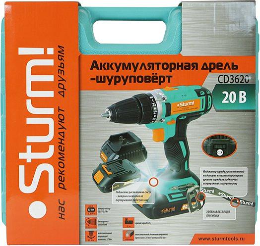 Дрель-шуруповерт Sturm! CD3620 аккум. патрон:быстрозажимной (кейс в комплекте) фото 8