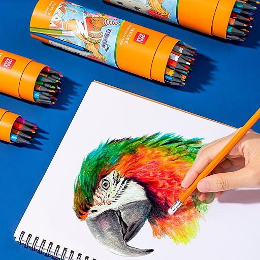 Карандаши цв. Deli 7073-12 пластик 12цв. туба пл. ластик фото 2