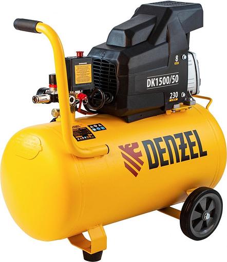 Компрессор поршневой Denzel DK1500/50,Х-PRO масляный 230л/мин 50л 1500Вт желтый/черный фото 1