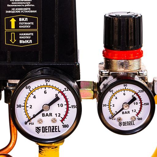 Компрессор поршневой Denzel DK1500/50,Х-PRO масляный 230л/мин 50л 1500Вт желтый/черный фото 10