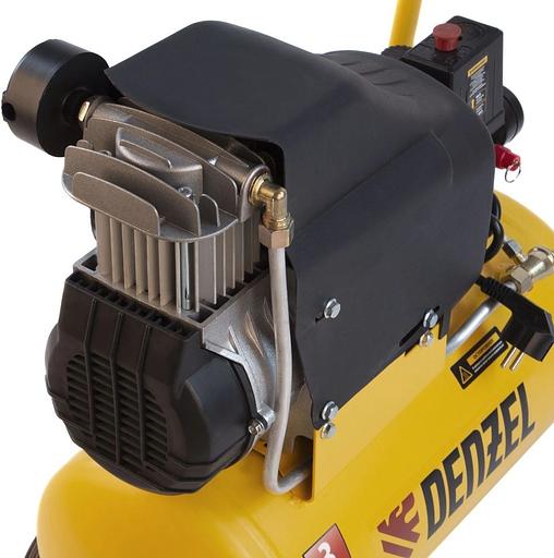 Компрессор поршневой Denzel DLC1300/24 безмасляный 206л/мин 24л 1300Вт желтый/черный фото 8