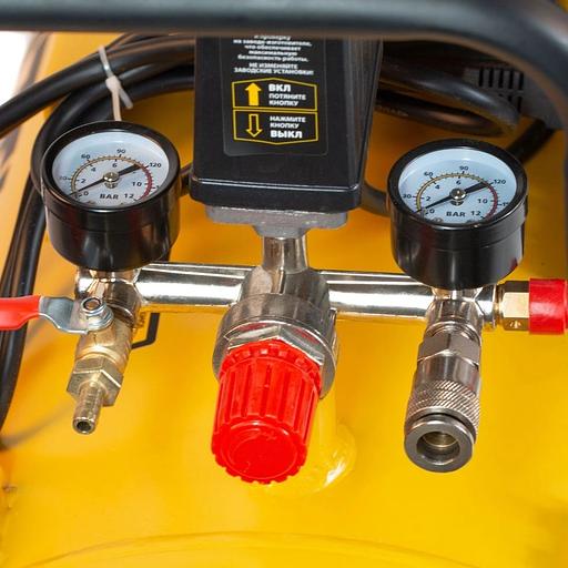 Компрессор поршневой Denzel BCV2200/100 масляный 370л/мин 100л 2200Вт желтый/черный фото 10