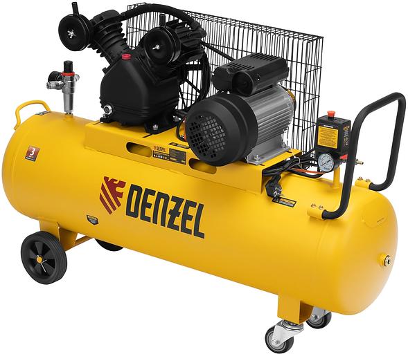 Компрессор поршневой Denzel BCV2300/100 масляный 440л/мин 100л 2300Вт желтый/черный фото 2