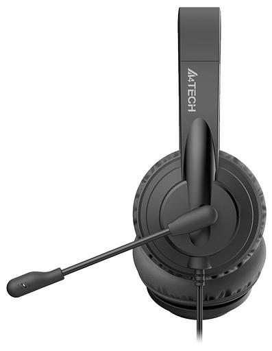 Наушники с микрофоном A4Tech HU-10 черный 2м накладные USB оголовье фото 2