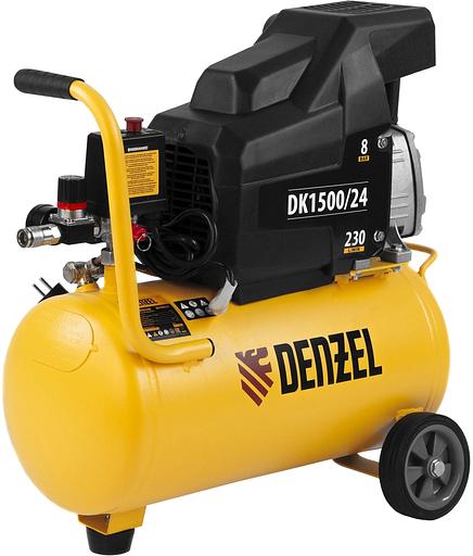 Компрессор поршневой Denzel DK1500/24,Х-PRO масляный 230л/мин 24л 1500Вт желтый/черный фото 1