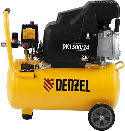 Компрессор поршневой Denzel DK1500/24,Х-PRO масляный 230л/мин 24л 1500Вт желтый/черный фото 7