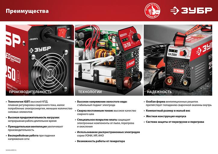 Сварочный аппарат Зубр СА-160К инвертор ММА DC 4.8кВт фото 4