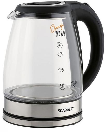 Чайник электрический Scarlett SC-EK27G36 1.8л. 1800Вт черный (корпус: стекло) фото 1