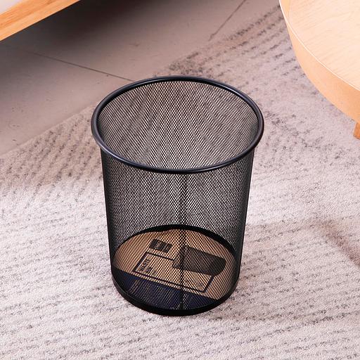 Урна для мусора Deli E9188 круглая мет.сетка черный фото 3