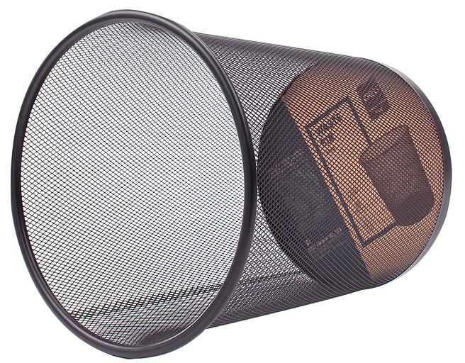 Урна для мусора Deli E9188 круглая мет.сетка черный фото 5