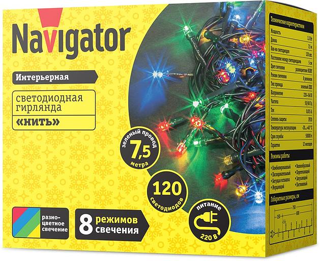 Гирлянда Navigator 61810 нить 120лам. дл.7.5м фото 2