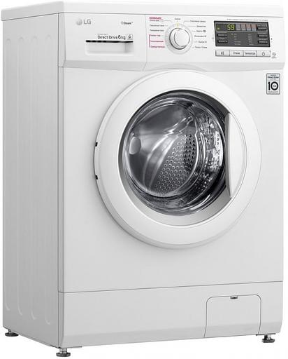 Стиральная машина LG F1296NDS0 класс: A загр.фронтальная макс.:6кг белый фото 2