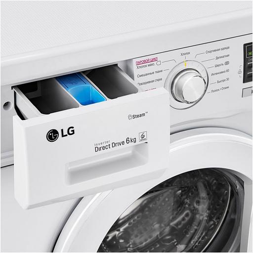Стиральная машина LG F1296NDS0 класс: A загр.фронтальная макс.:6кг белый фото 6