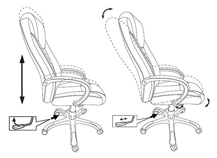 Кресло руководителя Бюрократ T-9922N черный Leather Venge Black эко.кожа крестовина пластик фото 6