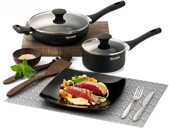 Сковорода Rondell Infinity 0572-RD-01 круглая 26см покрытие: Xylan Plus ручка несъемная (без крышки) черный (RDA-572) фото 6