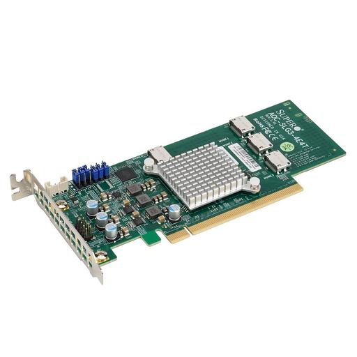 Контроллер Supermicro AOC-SLG3-4E4T-O 4 Port NVMe PCIE X16 Retimer (Retail Pack) (AOC-SLG3-4E4T-O) фото 1