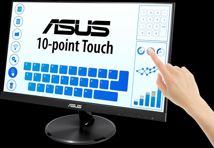 Монитор ASUS 21.5" VT229H Touch IPS LED, 1920x1080, 5ms, 250cd/m2, 178°/178°, 100mln:1, D-SUB, HDMI, USB, колонки, Tilt, VESA, Black, 90LM0490-B01170 (VT229H) фото 2