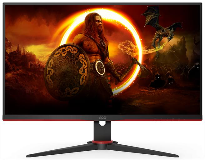 Монитор 23,8" AOC 24G2SAE/BK 1920x1080@165Hz VA LED 16:9 4ms VGA 2*HDMI 80M:1 178/178 350cd 3000:1 Tilt Black/Red (24G2SAE) фото 1