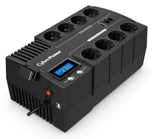 ИБП CyberPower BR1200ELCD, Line-Interactive, 1200VA/720W, 8 Schuko розеток, USB&USB Charger, RJ11/RJ45, LCD дисплей, Black, 0.33х0.2х0.01м., 9кг. CyberPower BR1200ELCD 1200VA фото 1