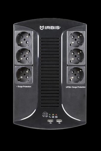 Источник бесперебойного питания IRBIS UPS Personal plus 600VA/360W, Line-Interactive, AVR, 6xSchuko outlets(3 Surge & 3 batt.), 2 USB charger, 2 year warranty (ISBR600E) фото 2