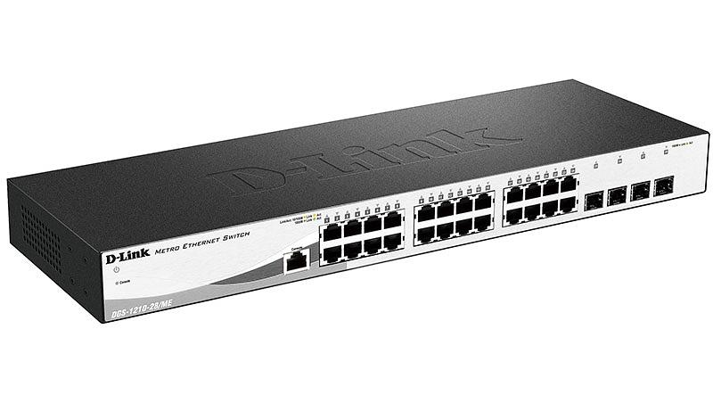 Коммутатор D-Link DGS-1210-28/ME/A2A, L2 Managed Switch with 24 10/100/1000Base-T ports and 4 1000Base-X SFP ports.16K Mac address, 802.3x Flow Control, 4K of 802.1Q VLAN, 802.1p Priority Queues, Traffic Segmen (DGS-1210-28/ME/A2A) фото 1