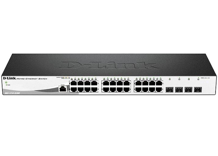 Коммутатор D-Link DGS-1210-28/ME/A2A, L2 Managed Switch with 24 10/100/1000Base-T ports and 4 1000Base-X SFP ports.16K Mac address, 802.3x Flow Control, 4K of 802.1Q VLAN, 802.1p Priority Queues, Traffic Segmen (DGS-1210-28/ME/A2A) фото 2