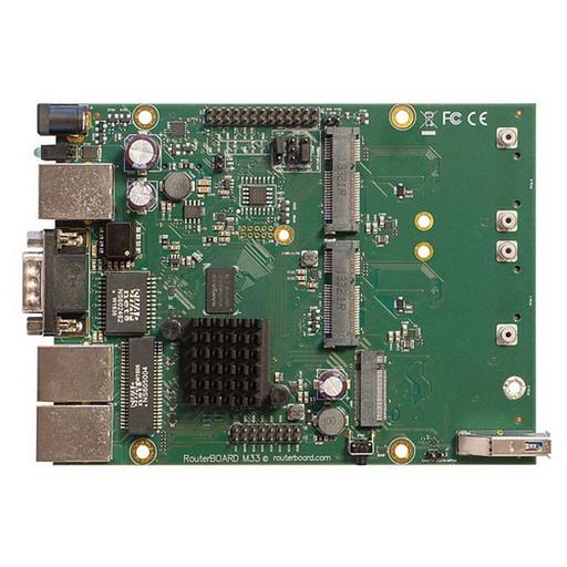 Маршрутизатор MikroTik RouterBOARD M33G with Dual Core 880MHz CPU, 256MB RAM, 3x Gbit LAN, 2x miniPCI-e, 2x SIM slots, USB, microSD slot, M.2 slot, RouterOS L4 (RBM33G) фото 1