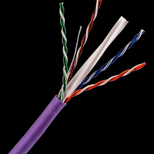 Кабель TWT UTP, 4 пары, Кат.6, нг(А)-LS, IEC 60332-3, 305 метров, фиолетовый (TWT-6UTP-NGLS) фото 1
