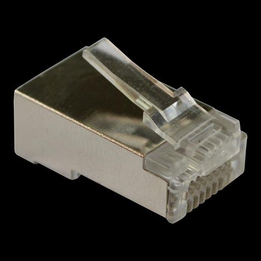 Коннектор RJ45 тип EZ, 8P8C, STP, Cat.5e, универсальный, со вставкой, покрытие 50 микрон,100 шт. (LAN-EZ45-8P8C/S5E-100) фото 1