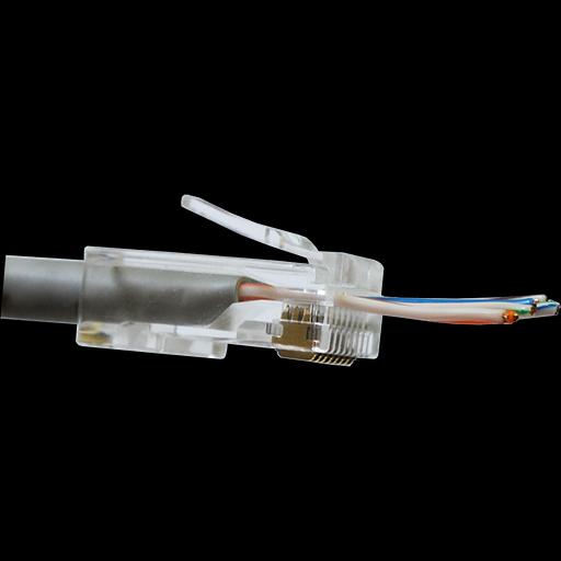 Коннектор RJ45 тип EZ, 8P8C, UTP, Cat.6, универсальный, со вставкой, покрытие 50 микрон,100 шт. (LAN-EZ45-8P8C/U6-100) фото 3