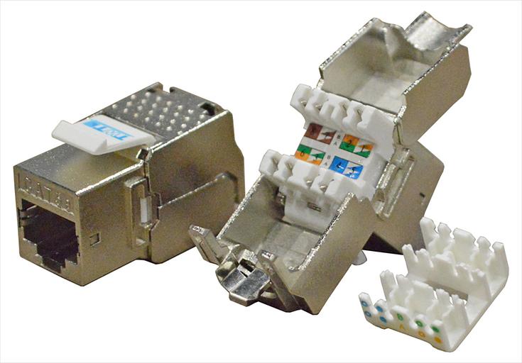 Модуль Keystone RJ45, Cat.5E, STP, 180 градусов (TWT-OK45STP180/5E) фото 1