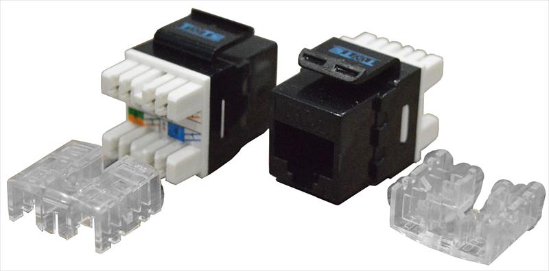 Модуль Keystone RJ45, Cat.6, UTP, 180 градусов, черный (TWT-OK45UTP180/6-BK) фото 1