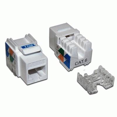 Модуль Keystone RJ45, Cat.6, UTP, 90 градусов, белый (TWT-OK45UTP/6-WH) фото 1