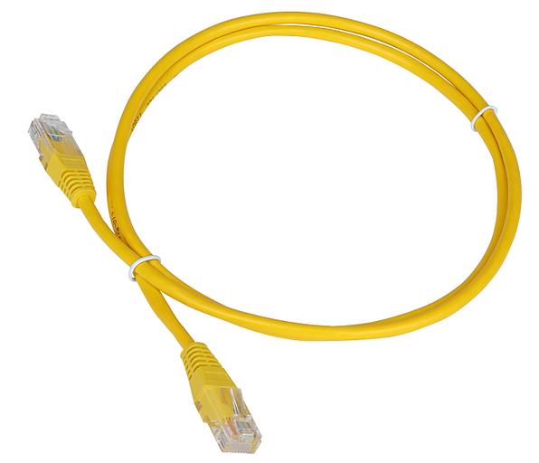 Патч-корд TWT UTP кат.5e, с заливными колпачками, 1.5 м, желтый (TWT-45-45-1.5-YL) фото 1