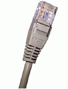 Патч-корд 2-х парный TWT UTP кат.5e, с заливными колпачками, 1.0 м, серый (TWT2-45-45-1.0-GY) фото 1