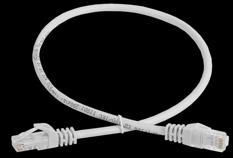 Шнур коммутационный кат. 5Е UTP 2м серый GENERICA (PC01-C5EU-2M-G) фото 1