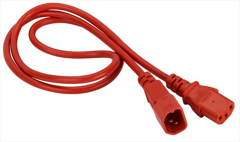 Шнур питания C13-C14, 3х0.75, 220В, 10А, красный, 1 метр (LAN-PP13/14-1.0-RD) фото 1